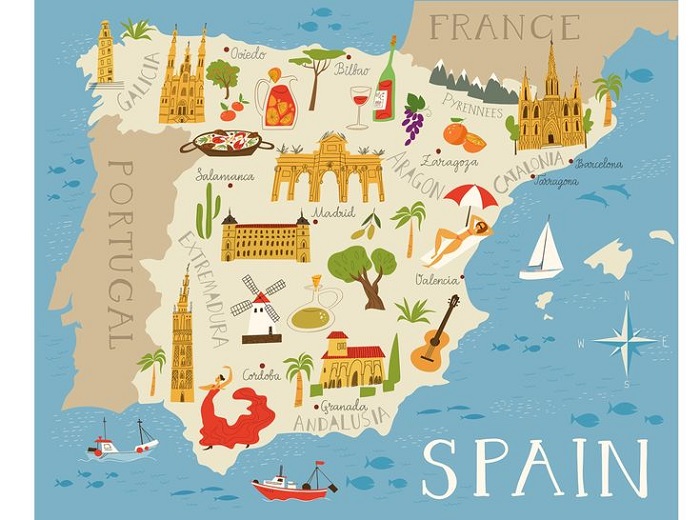 Смешная карта Испании
